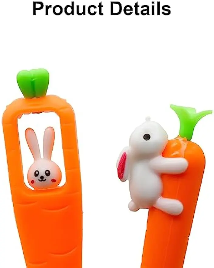 

Comfortable Writing Pen, Black Ink, Suitable for Teen Students and Colleagues, School Stationery, Cute Rabbit and Carrot Gel Pen