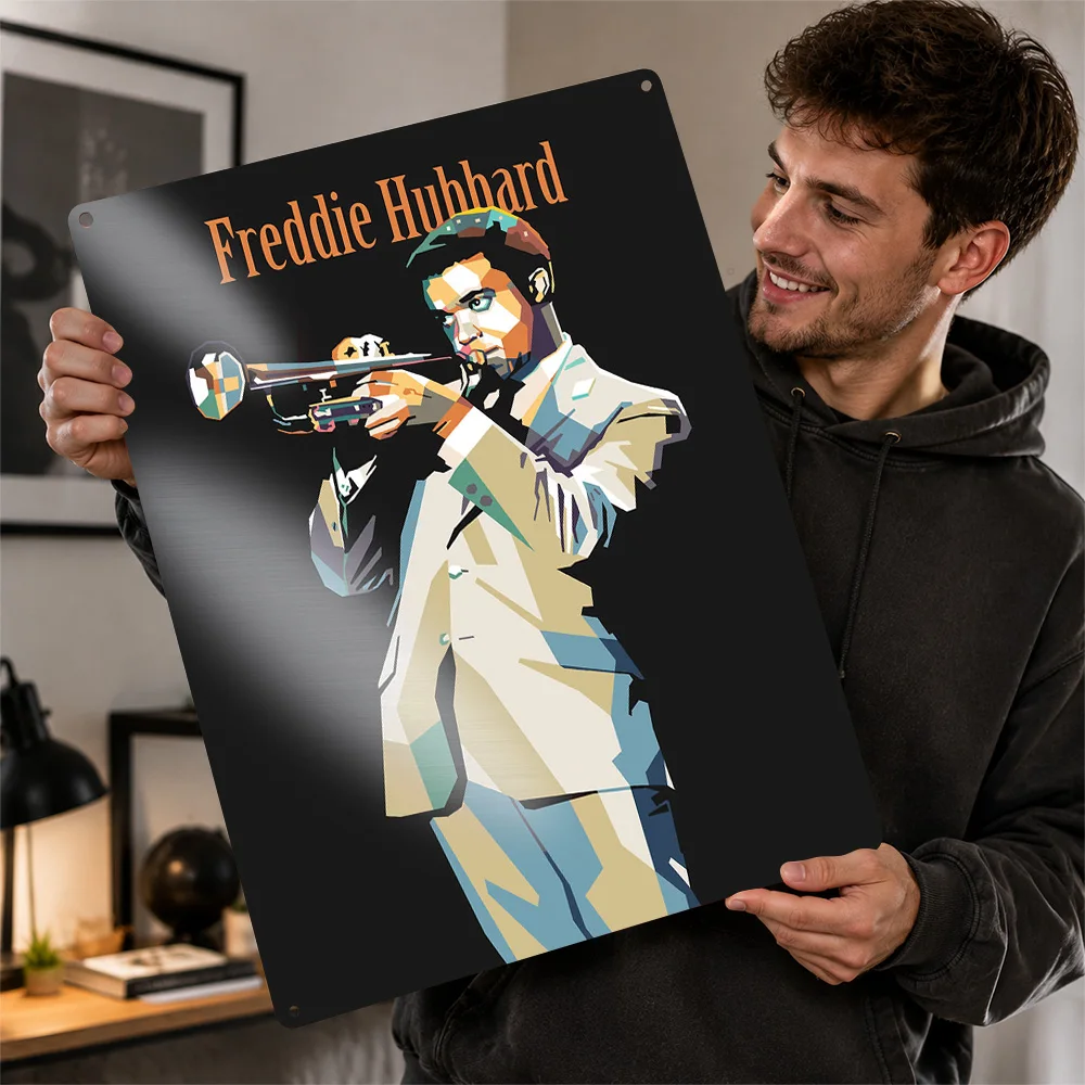 Freddie Hubbard Aluminum Poster Geometric Wall Art For Listening Room Or Home Studio Personalized Metal Sign Housewarming Gift