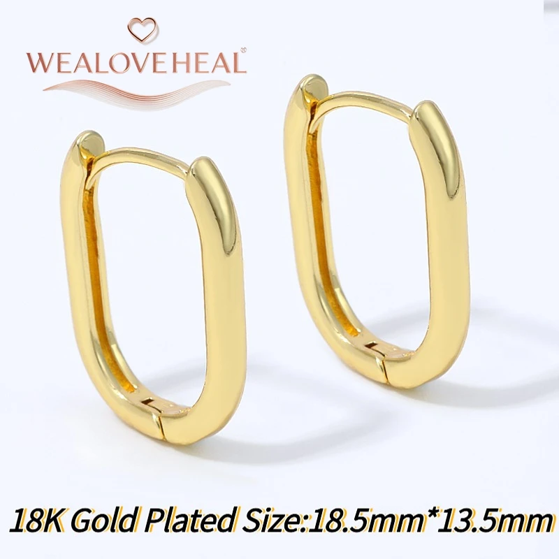 ohrringe, ohrringe damen, Klassische Prinzessinnen-Schliff CZ Huggie Creolen für Damen, 18K vergoldetes Messing, hohl, schlicht, elegant, vielseitiger Schmuck – Detail 34