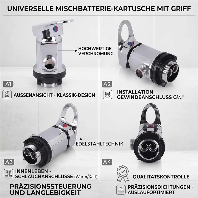 AB66-Sprinkler Set Included For Motorhome Compatible 1/2 Inch Shower Mixer Tap Single Lever With Inlet And Outlet Pipes