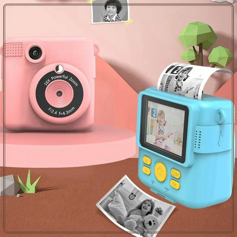 Câmera de impressão térmica portátil confiável mini moda presente infantil para foco automático instantâneo, impressão térmica portátil