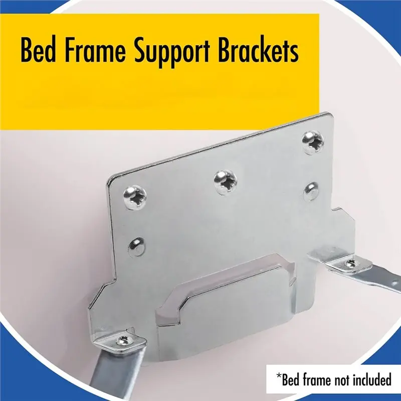 T21C 6Pcs 116791 Mounting Plates With 105307 Screw For Bed Frame, Galvanized Steel