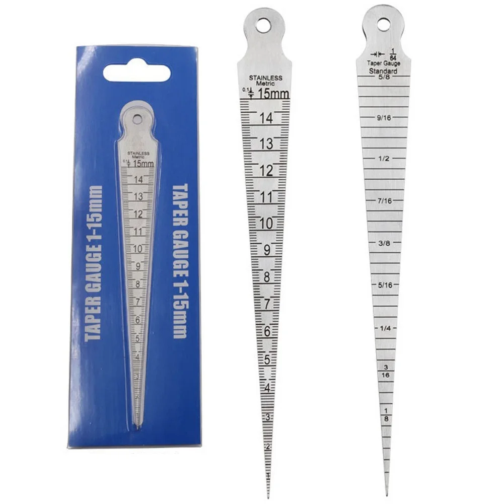 1pcs Stainless Steel Tapered Feeler Gauge With Clear Etched Scale For Accurate Hole Gap And Slot Width Measurement Applications