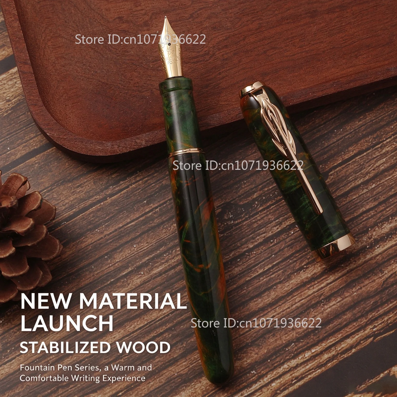 New Magnetic Cap Stabilized Wood Fountain Pen Luxury Signature Pen Smooth Soft Spring Nib For Office Writing Gift
