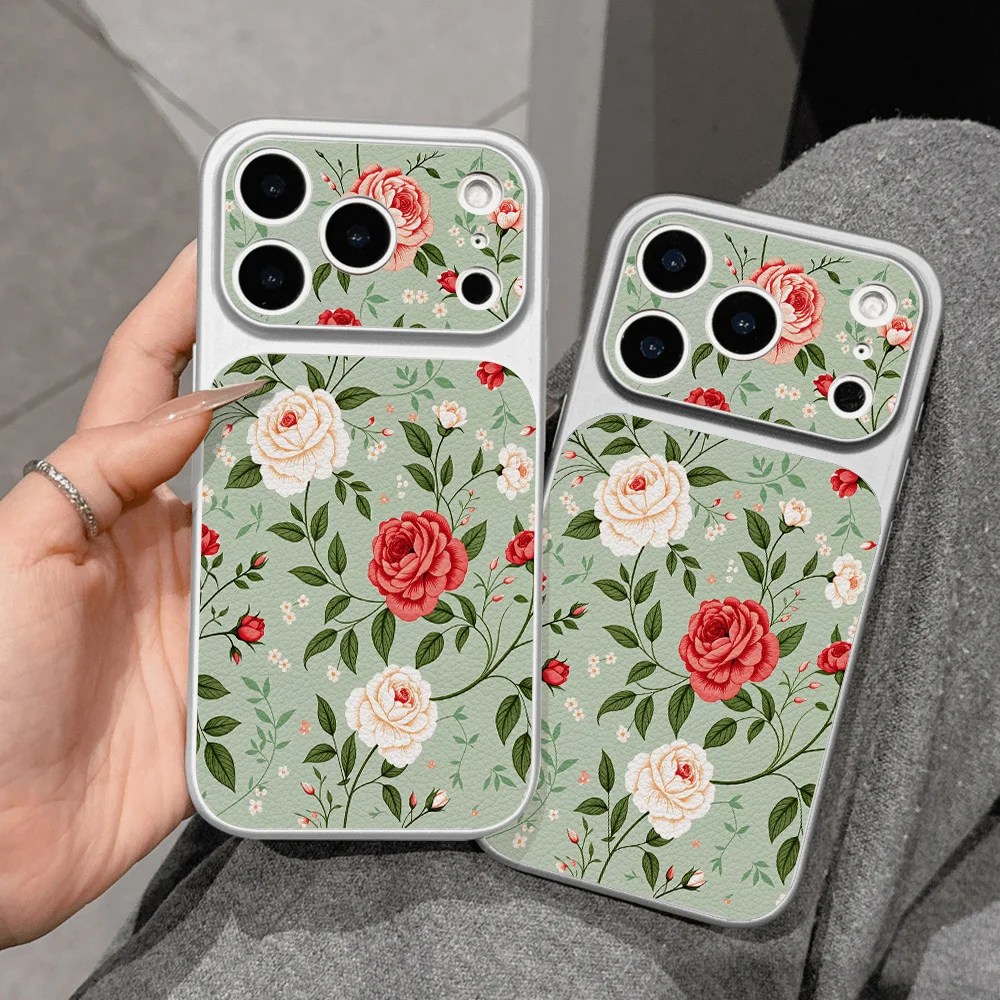 For Samsung Galaxy A37 A57 Rose Flowers Phone Case For Samsung S26 Ultra S25 S24 Plus FE A55 A17 A16 A07 A06 Leather Soft Cover