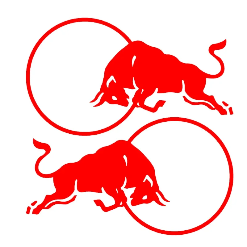 

CS30531# Decal Car Sticker Angry Bulls with Circle Waterproof Auto Decors Without Background31433#