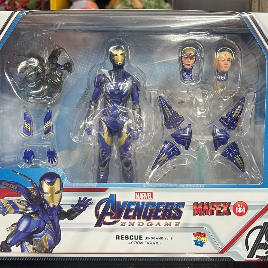 Original Medicom Toy MAFEX 184 Avengers: Endgame PEPPER POTTS Rescue Armor Movable Model Toy Gift Collection