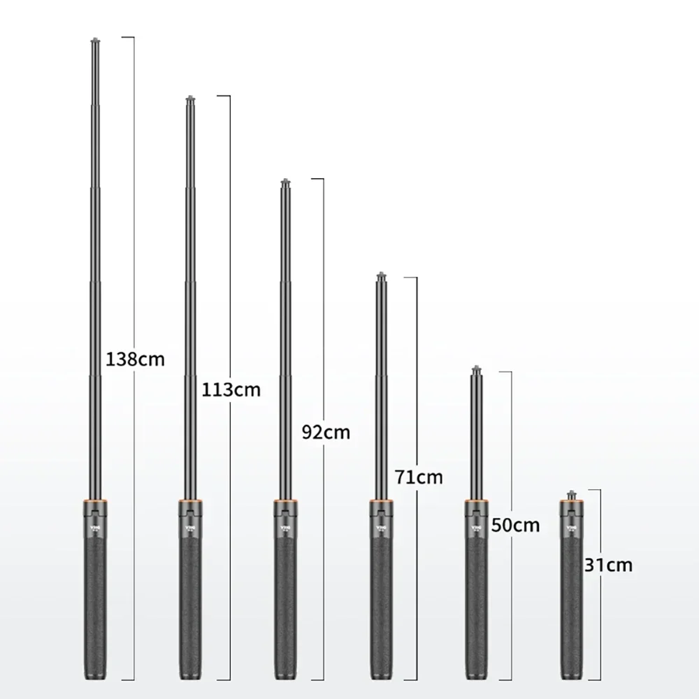 1.4M Extendable Tripod Handheld Selfie Stick for DJI Pocket 3/Action 5 Pro/4/Gopro Portable Stand for Action Camera Accessories