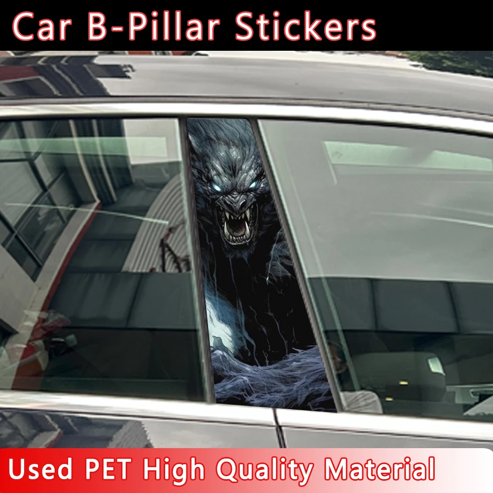 

Werewolf Car Stickers Auto B Pillar Waterproof Decoration Cover Scratches DIY Car Doors Pillar Decals for All Cars Animal