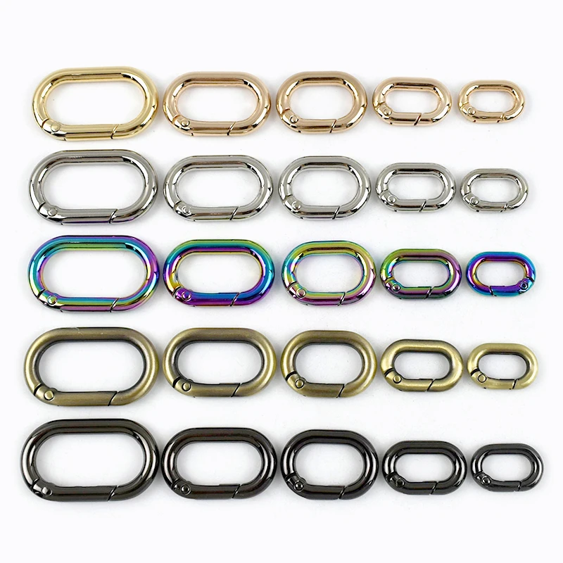 

5Pcs O Ring Spring Openable Metal Buckle Dog Chain Snap Clasp Clip Carabiner Hook Keyring Pendant Connect Trigger Clamp Supplies