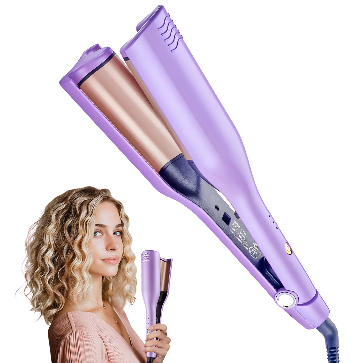 Upgraded Wave Curling Iron Deep Waver Hair Curler Rollers Hair Styling Tools Wand with 3 Adjustable Temps Hairstyler Wand