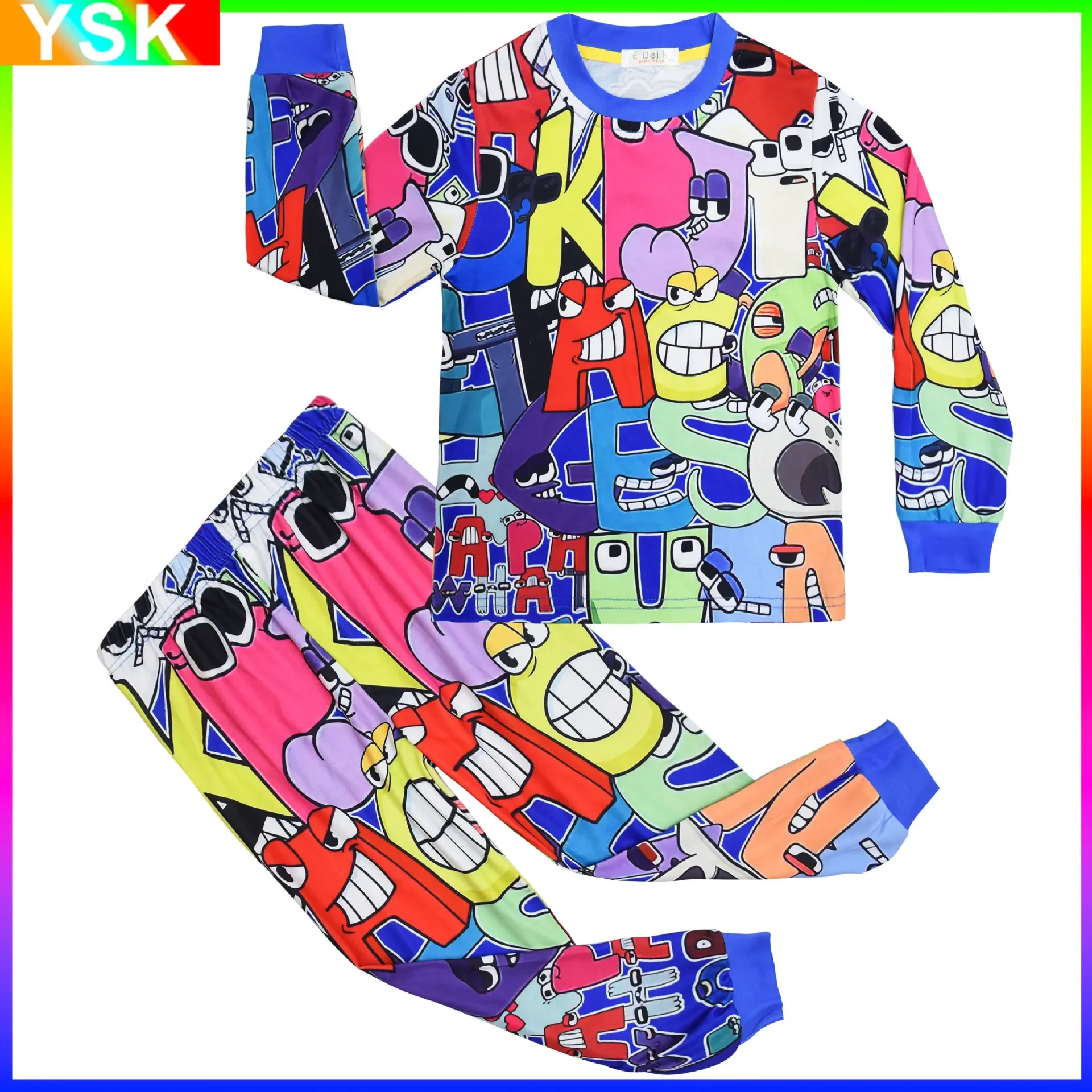 

Alphabet Lore Children's Fashion Clothing Children's Casual and Comfortable Long-sleeved Home Clothes Set Children's Clothes