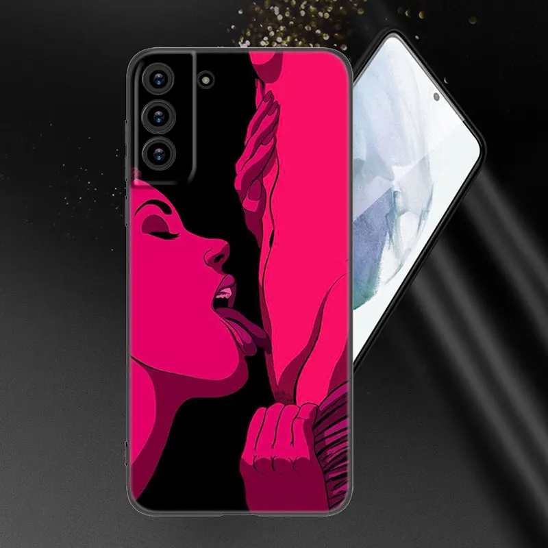 Funda de teléfono de silicona negra Twerk para Samsung Galaxy S23, S21, S20 FE, S24, S22 Ultra, S10E, S10, S9, S8 Plus