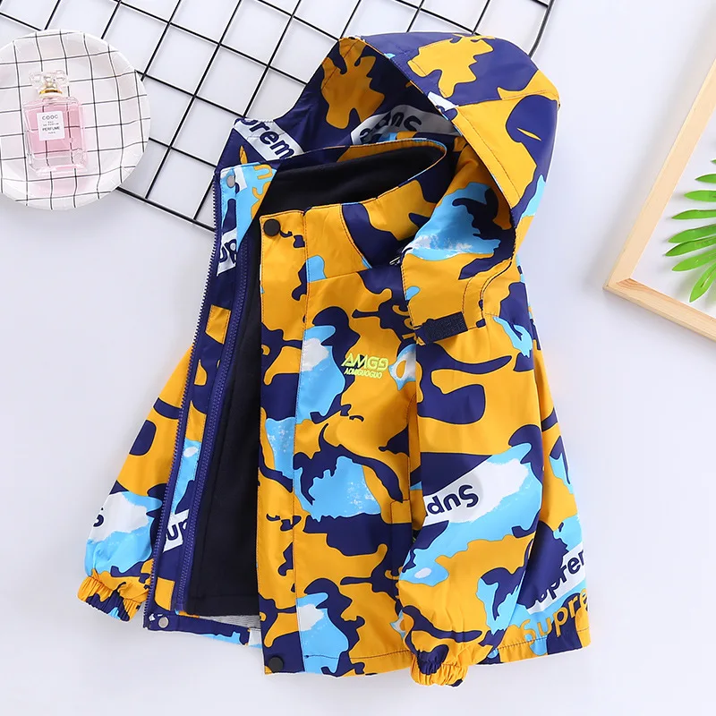 

Children's clothing, boys' windbreakers, outerwear, spring and autumn clothing, new style, three in one detachable western-style