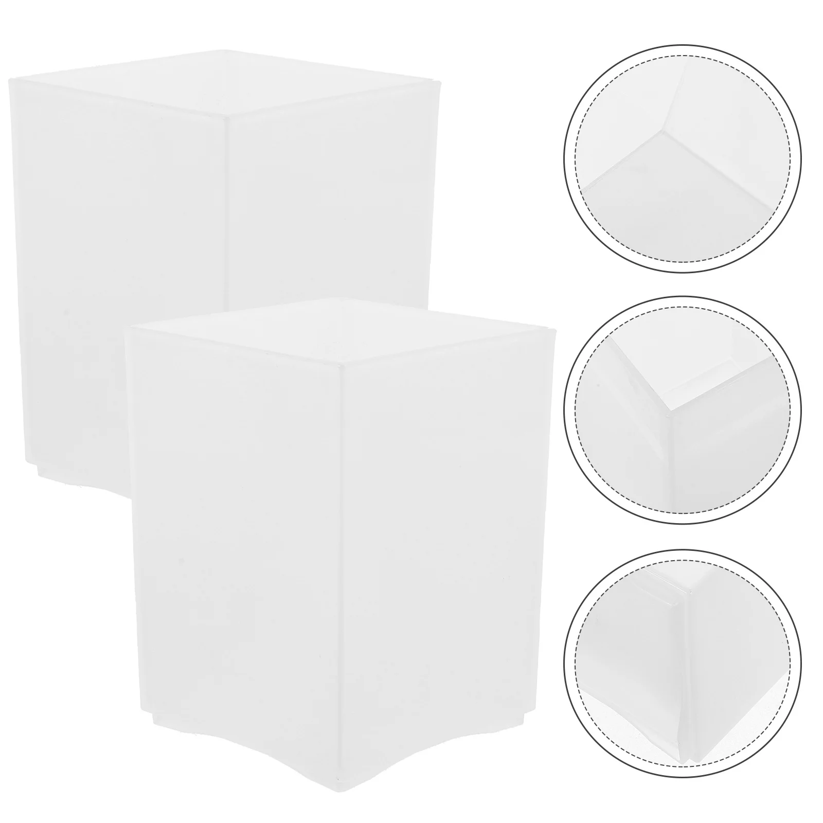 

2Pcs Plastic Square Pen Holder Pencil Box Desktop Organizer for School Office Desk Use Plastic Square Pen Holder