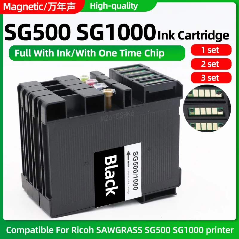 4Color/1set SG500 SG1000 Ink Cartridge Compatible For Ricoh SAWGRASS SG500 SG1000 Printer With Sublimation Ink With Chip K/C/M/Y