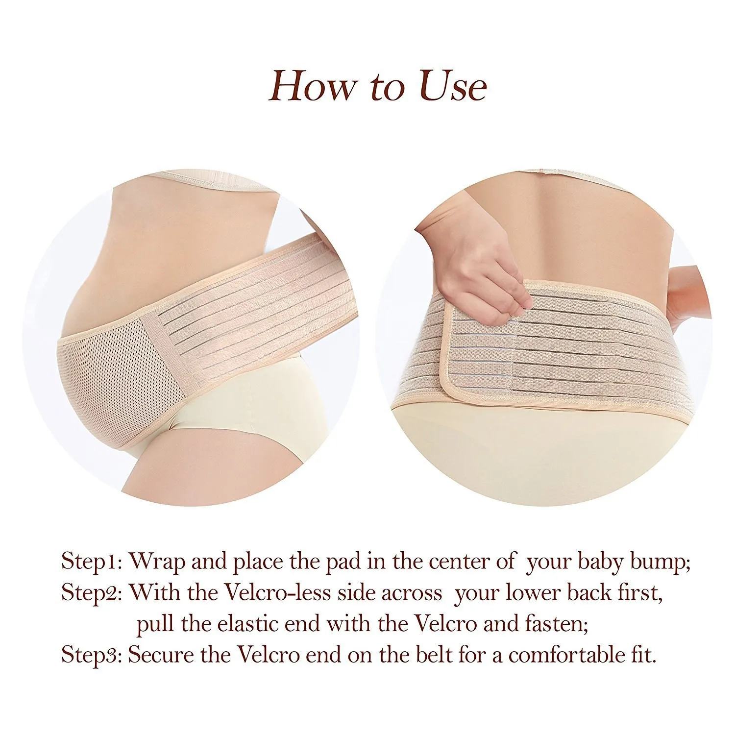 B49B-Cintura di supporto per maternità Fascia per pancia traspirante per gravidanza Raccoglitore addominale Supporto per schiena/pelvic regolabile - L