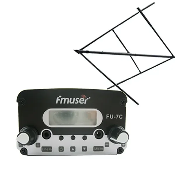 FU-7C 7W 7-ваттный дальнобойный FM-радиопередатчик + круговая поляризованная антенна CP100 + коаксиальный кабель, беспроводной мини-ретранслятор для стадионов
