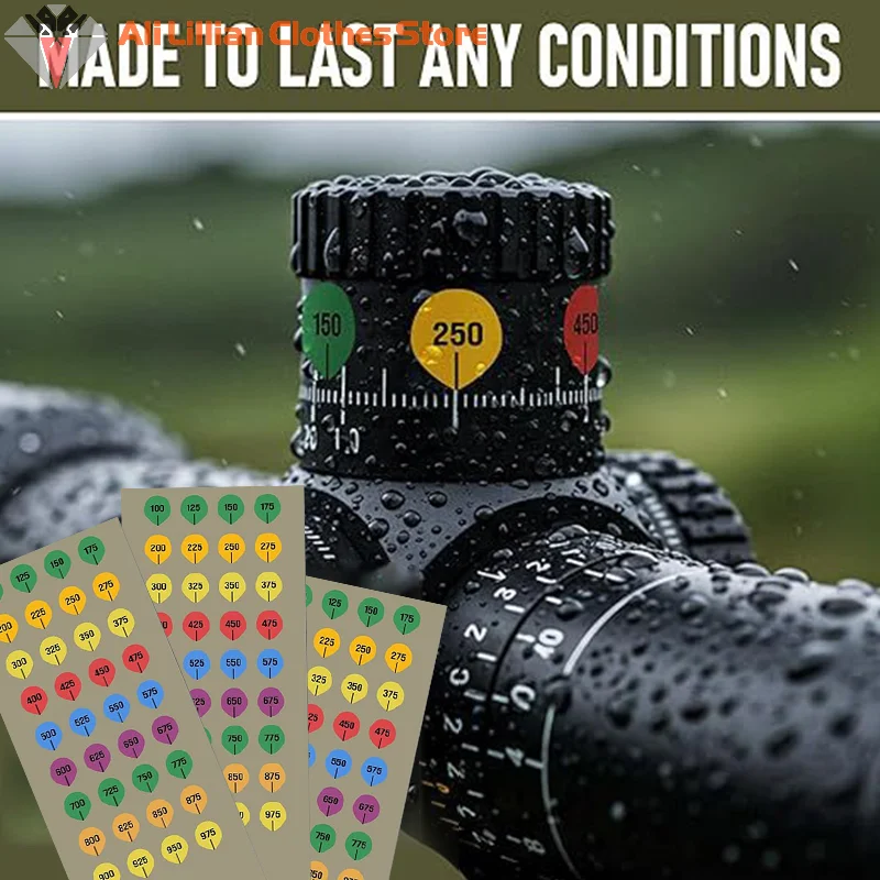 .New Sale-5/10 Sheets  Scope Turret Stickers, Scope Turret Tags For Long Range Shooting Hunting,Fit Most Scope Caps