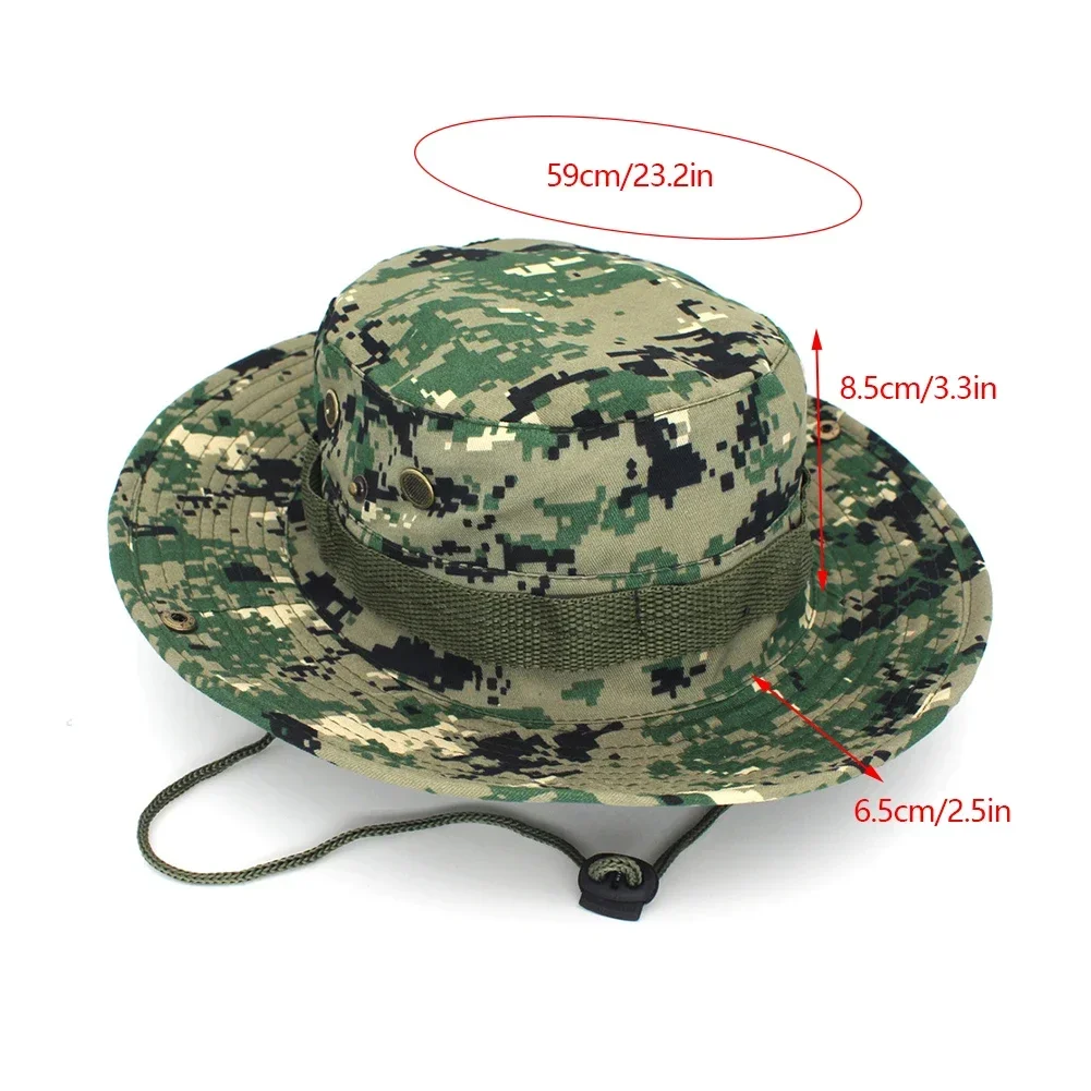 التمويه التكتيكية Boonie القبعات التخييم تسلق دلو قناص قبعة الرجال في الهواء الطلق الصيد التنزه قبعة الشمس واقية Boonie قبعات