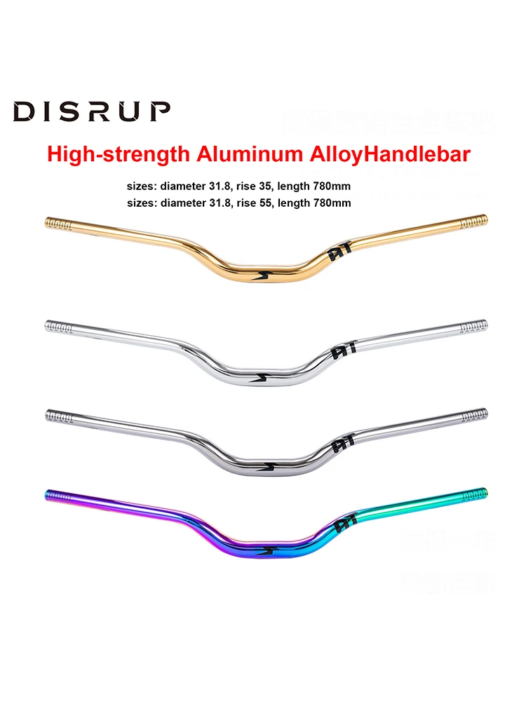 AliExpress NONE Aluminum alloy bicycle handleba Diameter 31.8*35/55mm Rise 780mm Length for Downhill Cross-country Dirt Jump Bikes