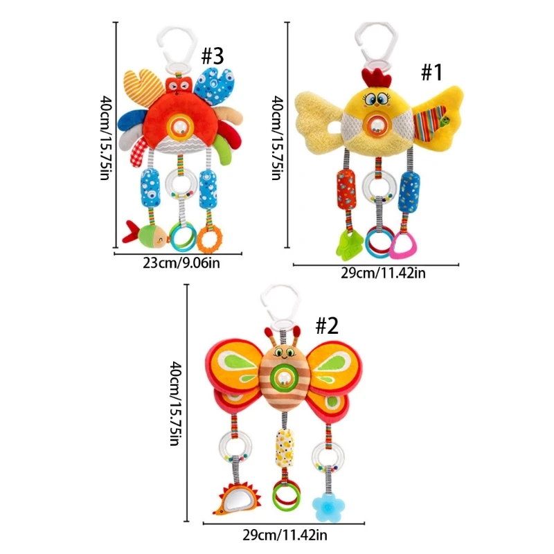Culla girevole in morbido peluche con campanelli musicali per lo sviluppo del tracciamento visivo e il giocattolo educativo A2UB