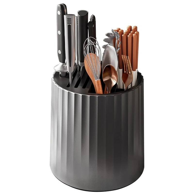 

Countertop Rotating Shelf Knives Chopsticks Cage Integrated Drain Storage Rack Kitchen Chopsticks Knife