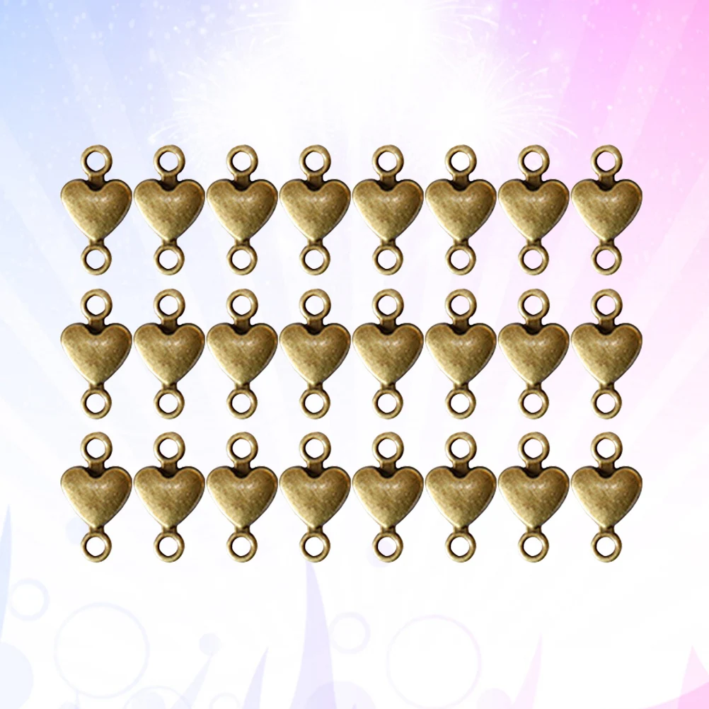 

100pcs Heart Shape Pendant Accessories Diy Jewelry Making Alloy Charms Bronze Pendants For Necklace Bracelet Keychain