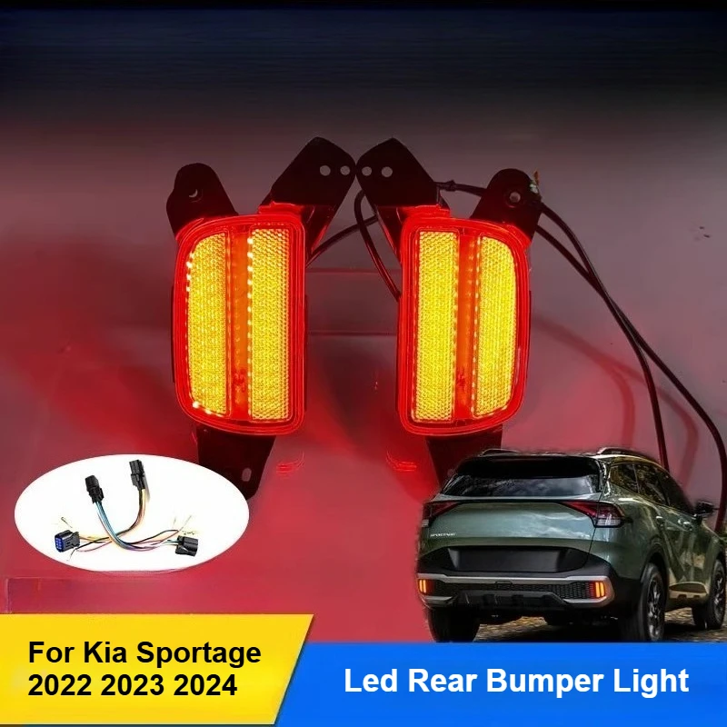 

For Kia Sportage 2022 2023 2024 Rear Bumper Reflector Light Dymanic Streaming Turn Signal Lamp Rear Tail Brake Light Accessories
