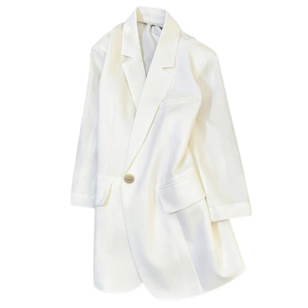 

Women's Summer Lightweight White Suit Jacket High-End Commuter Casual Temperament Top for New Collection