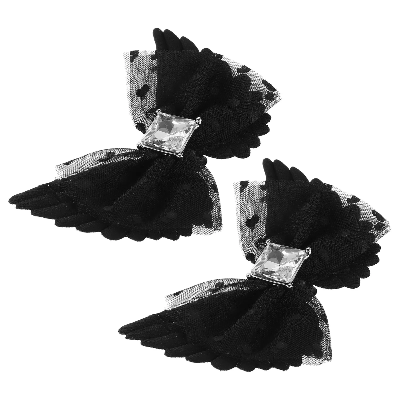 

2 PCS Bow High Shoe Buckle Clip for Heels Shoes on Decorative Clips Charms Polyester Bows Bowknot Metal