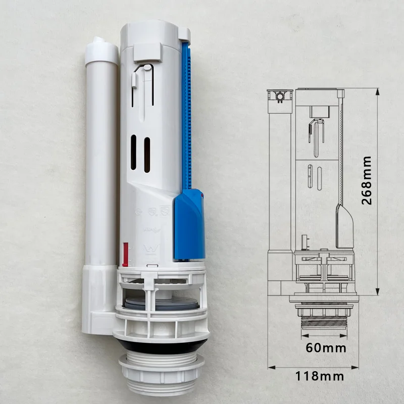 

Old Split Toilet Water Tank Drain Valve Toilet Accessories Double Press Flush Valve WDI4900H 2 Inch Drain Valve