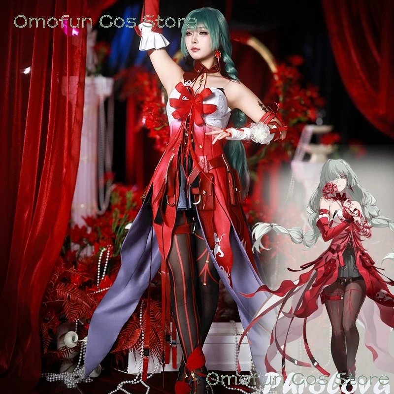 

Wuthering Waves Phrolova Косплей Gatherings Wuwa Красное Платье Парик Костюм Игровой Наряд Женский Хэллоуин 플로 Аниме Con Одежда
