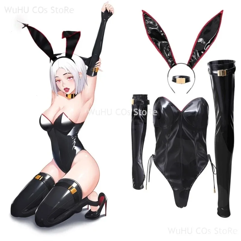 

Original Design PU Leather Bunny Girl Costume Black Jumpsuit Bikini Lingeries Women Cosplay Sexy Outfit Lingeriea;k6;8',