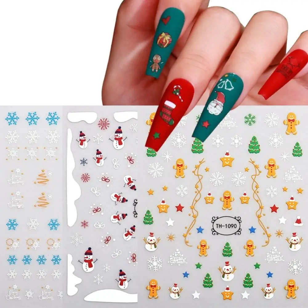 Nieuw Jaar Terug Lijm Manicuring Diy Folies Zelfklevende Nail Art Sticker Nagel Stickers Nagel Decoratie Kerst Nail Sticker