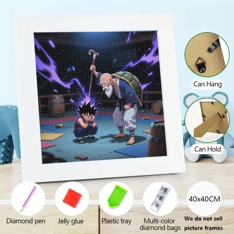 

1 шт. Dragon Ball Z Goku Power Up Master Roshi 5D Набор для алмазной живописи, полная дрель Аниме Манга Мультфильм Алмазное искусство Ремесло DIY Стена