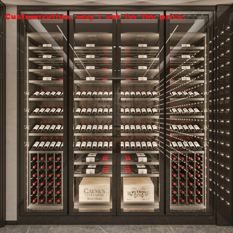 

custom.Custom Temperature Control System Glass Door Built-in Single Zone Wine Cellar Wine Fridge Storage Cabinet