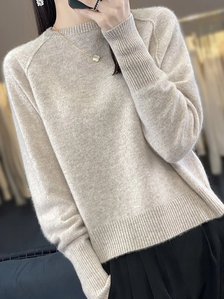 Pure Wool O-neck Pullovers Batwing Sleeve Jumpers Comfort High-Grade Autumn Winter New Knitwears Clothes For Women Fashion Warm