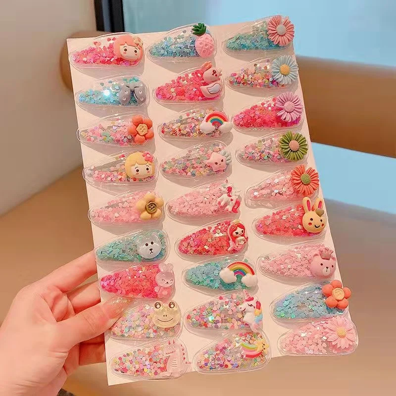 5Pcs/set  Summer Children's Hair Clip Cute Cartoon Fruit Hair Clip Girl Baby Side Broken Hair Clip Little Girl Headwear