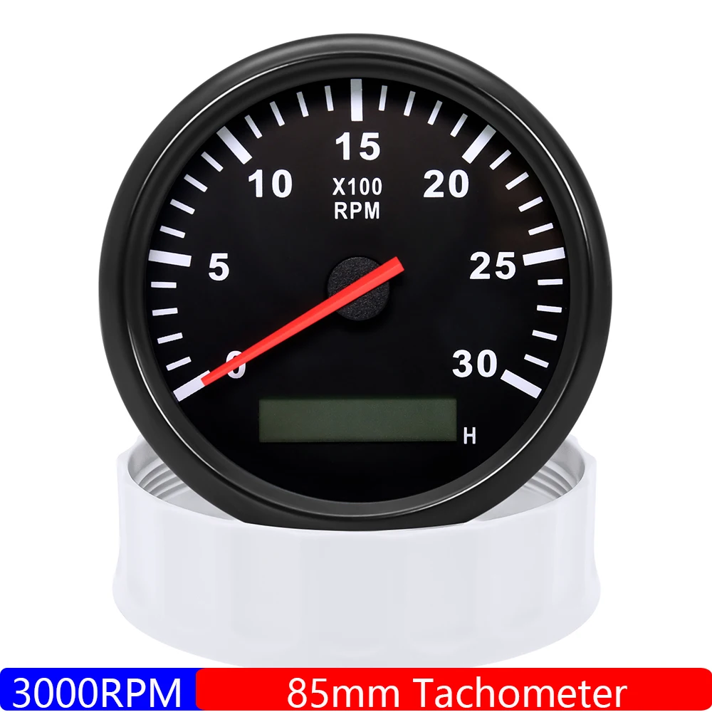 Tachymètre Numérique 85mm 0-7000 RPM Étanche - Noir, Pour Bateau Et Voiture