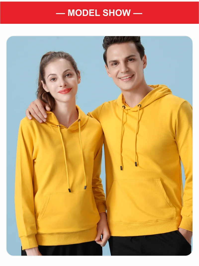 High-Quality Pullovers Custom Logo Printed Personal Group Brand Embroidery Men and Women 100% Cotton Hoodies
