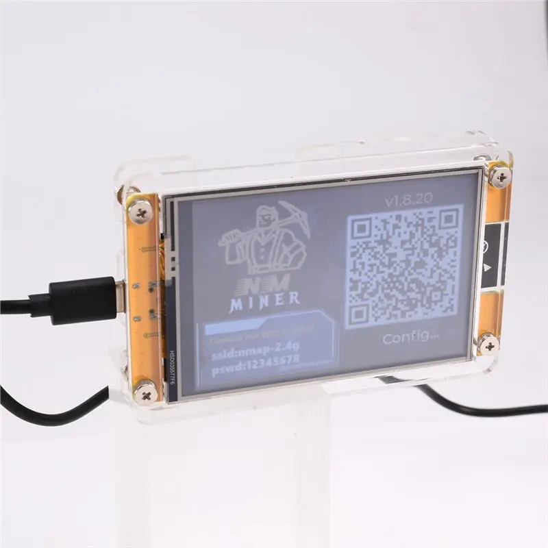 Ingenious-880KH/S Nmminer Nerdminer Harshrate atualizado 3,5 polegadas Display inteligente Bitcoin Crypto Solo Lottery Miner Nerdminer