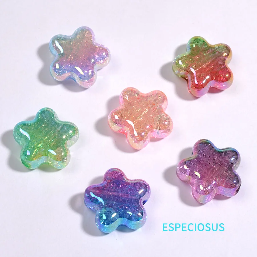 Multi Color Pentagram Beads UV Plated Gradient Color Star Charms Necklace Pendants Departments DIY Fashion Jewelry Accessories
