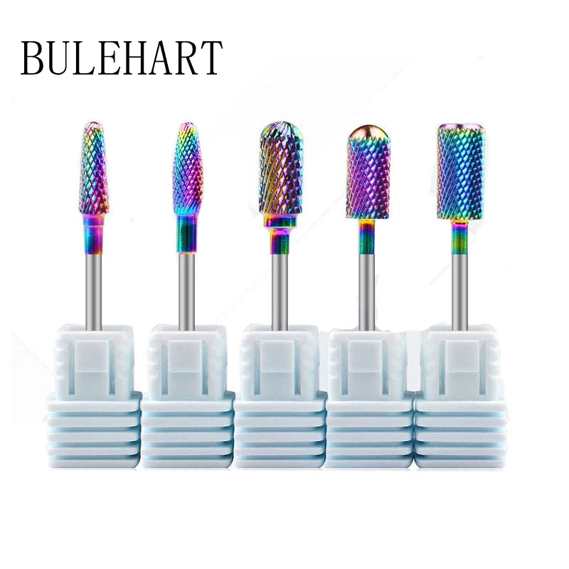 

Rainbow Tungsten Steel Milling Cutter For Manicure Removing Gel Varnish Burr Nail Drill Bits Set