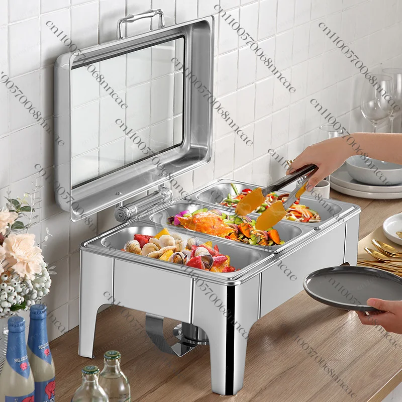 Full glass window Commercial stainless steel hotel restaurant Buffet catering equipment Food heater Hot pot