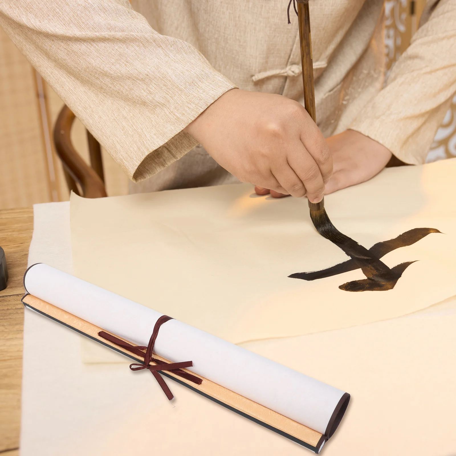 

Chinese Calligraphy Professional Xuan Paper Durable Household Rice Paper Multi-Function Blank Scroll Calligraphy Accessory