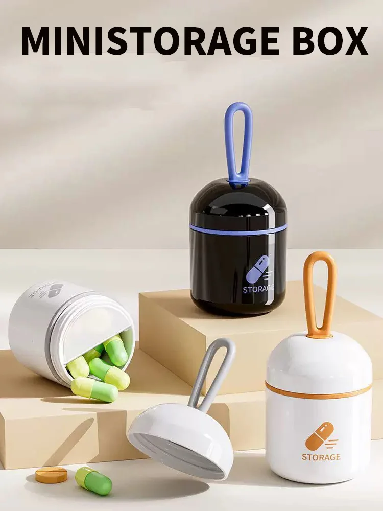Mini boîte à médicaments 1 pièce, compacte, pratique, étanche et résistante à l'humidité, boîte de rangement de pilules à domicile