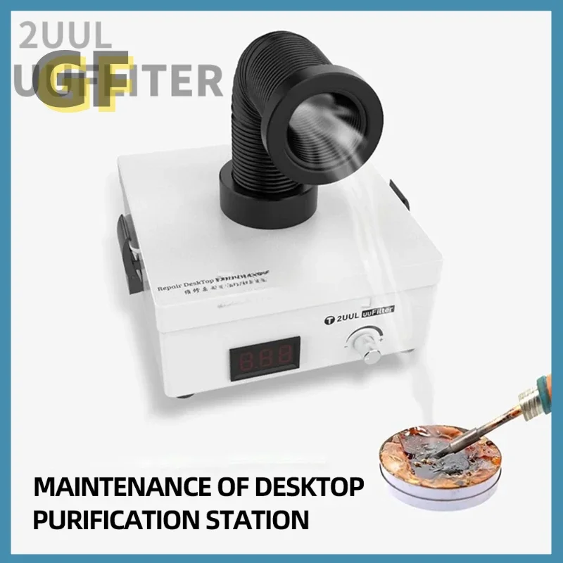 2uul Desktop Fan Smoke Exhaust Device,Small Smoke Extractor Mobile Phone Repair Dust Removal Soldering Smoke Purification