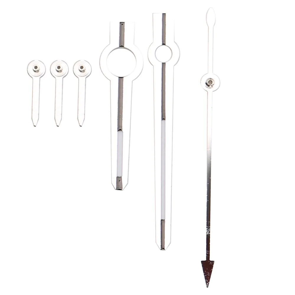 6Pcs Portable Alloy Watch Hands Set Small Size Silver Watch Minute Hands Watch Hour Hands for Watch Store