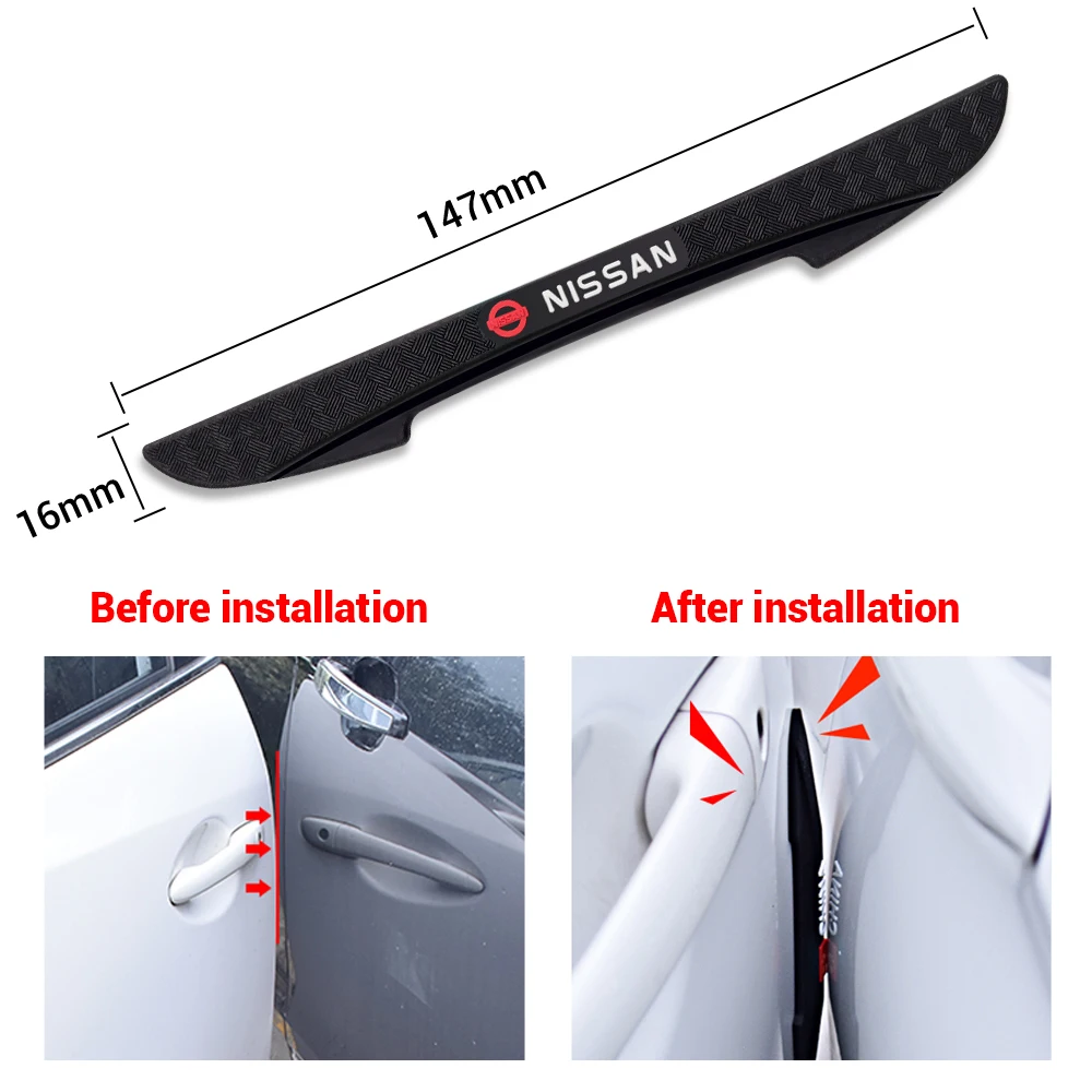 4Pcs Side Door Edge Protective Strip Rearview Mirror Anti-collision Stickers Auto Accessories For Nissan Nismo Espace Laguna